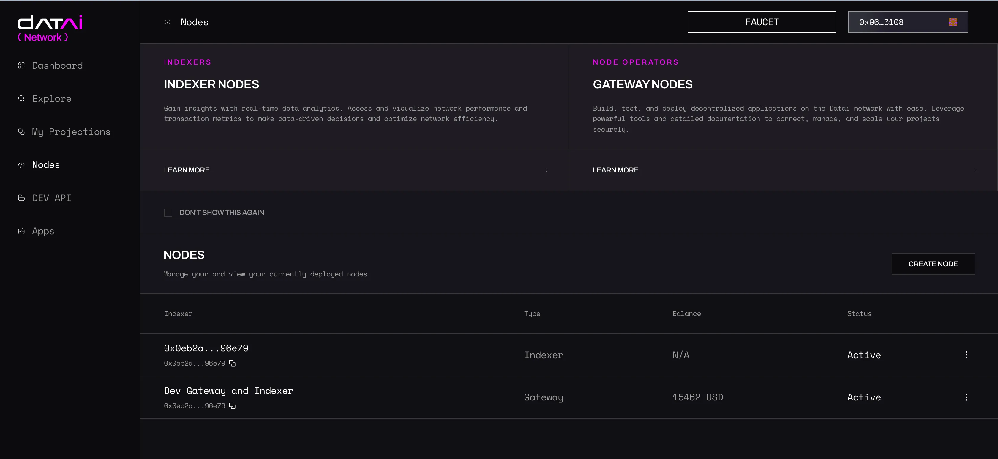 Nodes Page