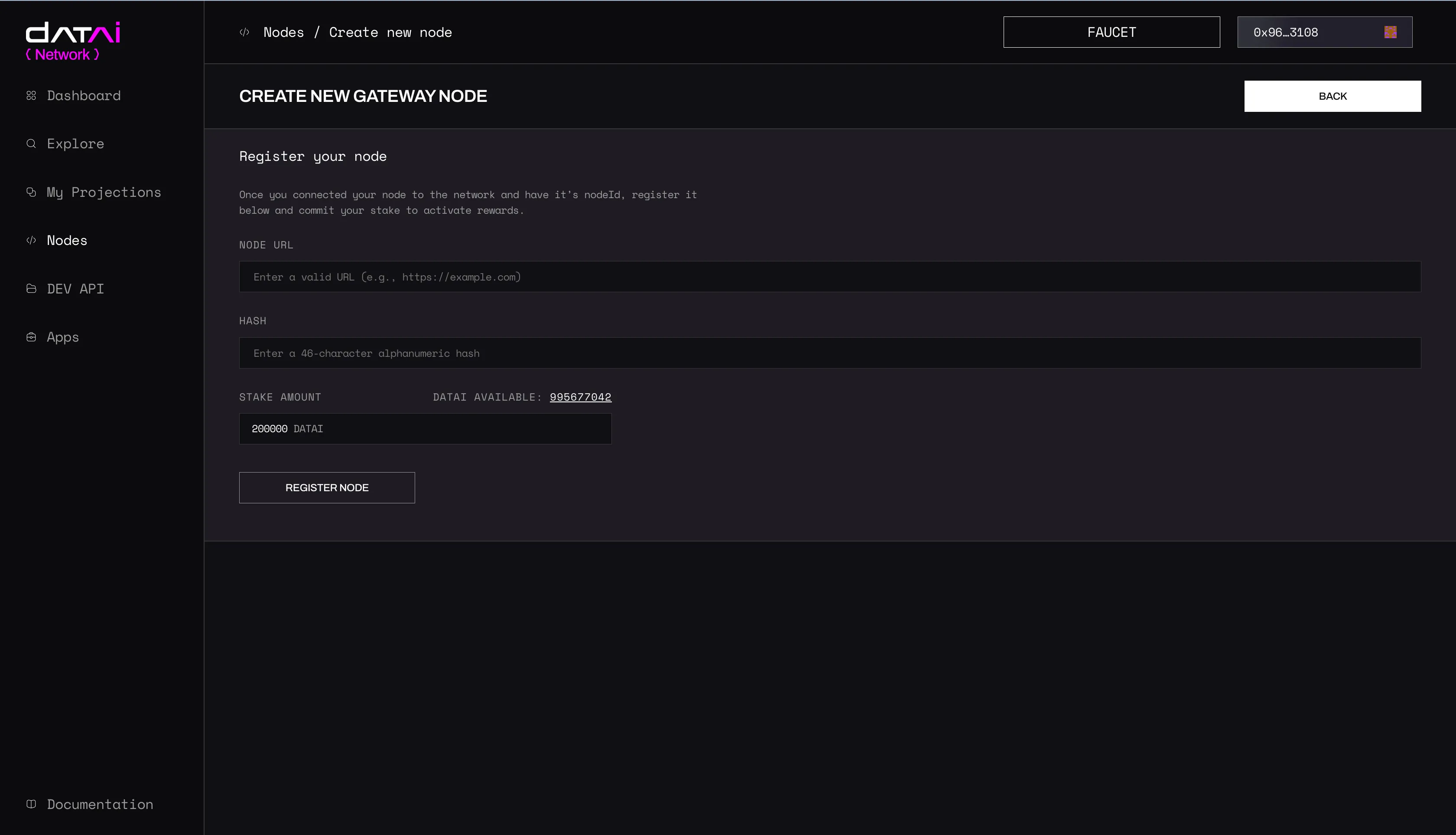 Gateway Node Form