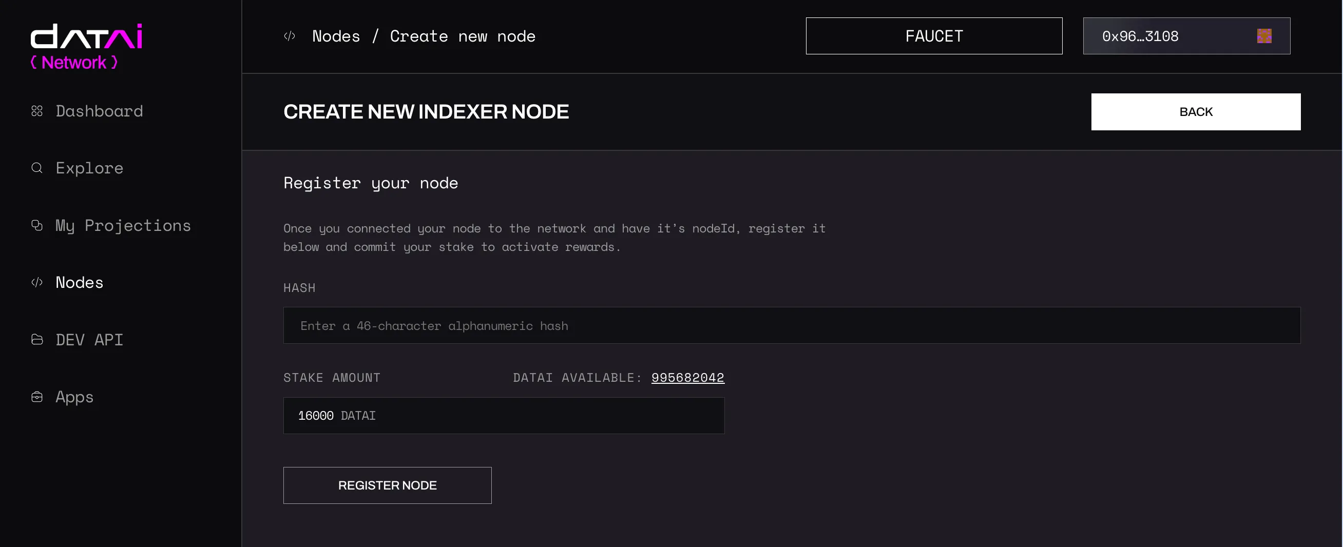 Nodes Indexer Form